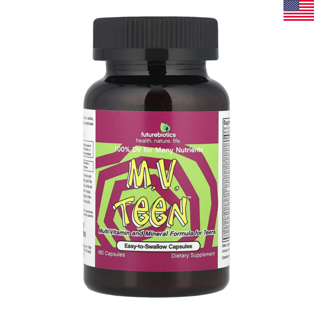 Futurebiotics 퓨처바이오틱스 M.V. 틴 어린이 <b>종합</b> 비타민 180캡슐 1병