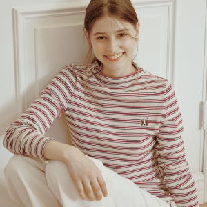 [오늘특가] 헤지스 스트라이프 면혼방 긴소매티