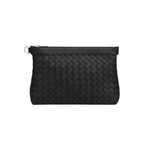 보테가베네타 하이드롤로지 도큐먼트 레더 파우치 클러치 블랙 651852 V0E51 8803 보테가 베네타 클래식 인트레치아토 케이스 651852V0E518803 135000119