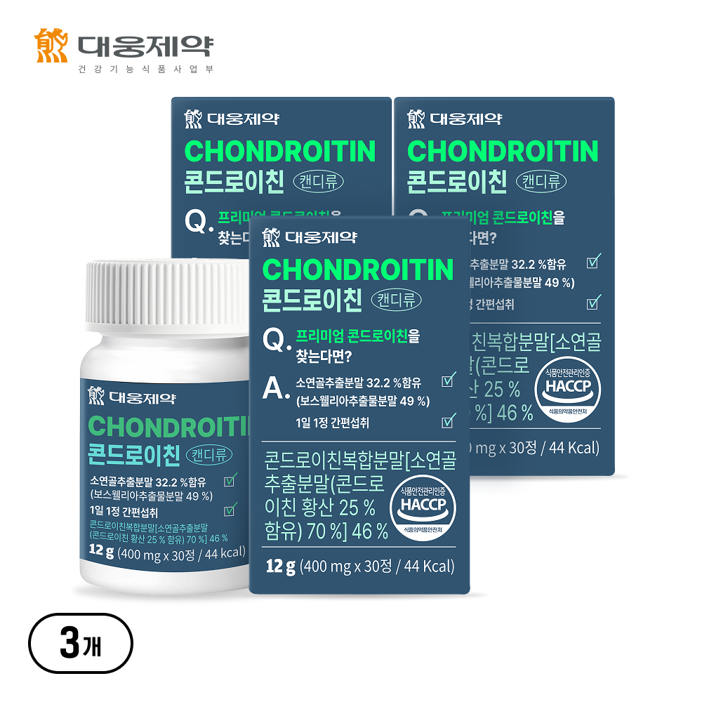 [소<b>연골</b> 콘드로이친] <b>대웅제약</b> 프리미엄 콘드로이친  3개  30정