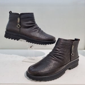 에스콰이아 여성 볼넓고 발편한 퍼 앵클부츠 굽4센치 PFDWBS874 (P0034