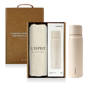 레스쁘리 고급 세트 MMM, 솔리드 에코백+보온병, 락앤락 마망컵 505ml 판촉물 제작 전문~주방용품~텀블러(스텐)