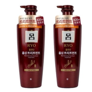 손상모발케어 홍진단 홍삼 트리트먼트 손상모발용 820ml 2개 려