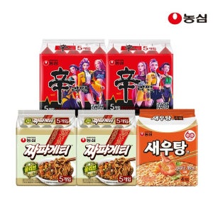 농심 신라면 10개+짜파게티 10개+새우탕면 4개