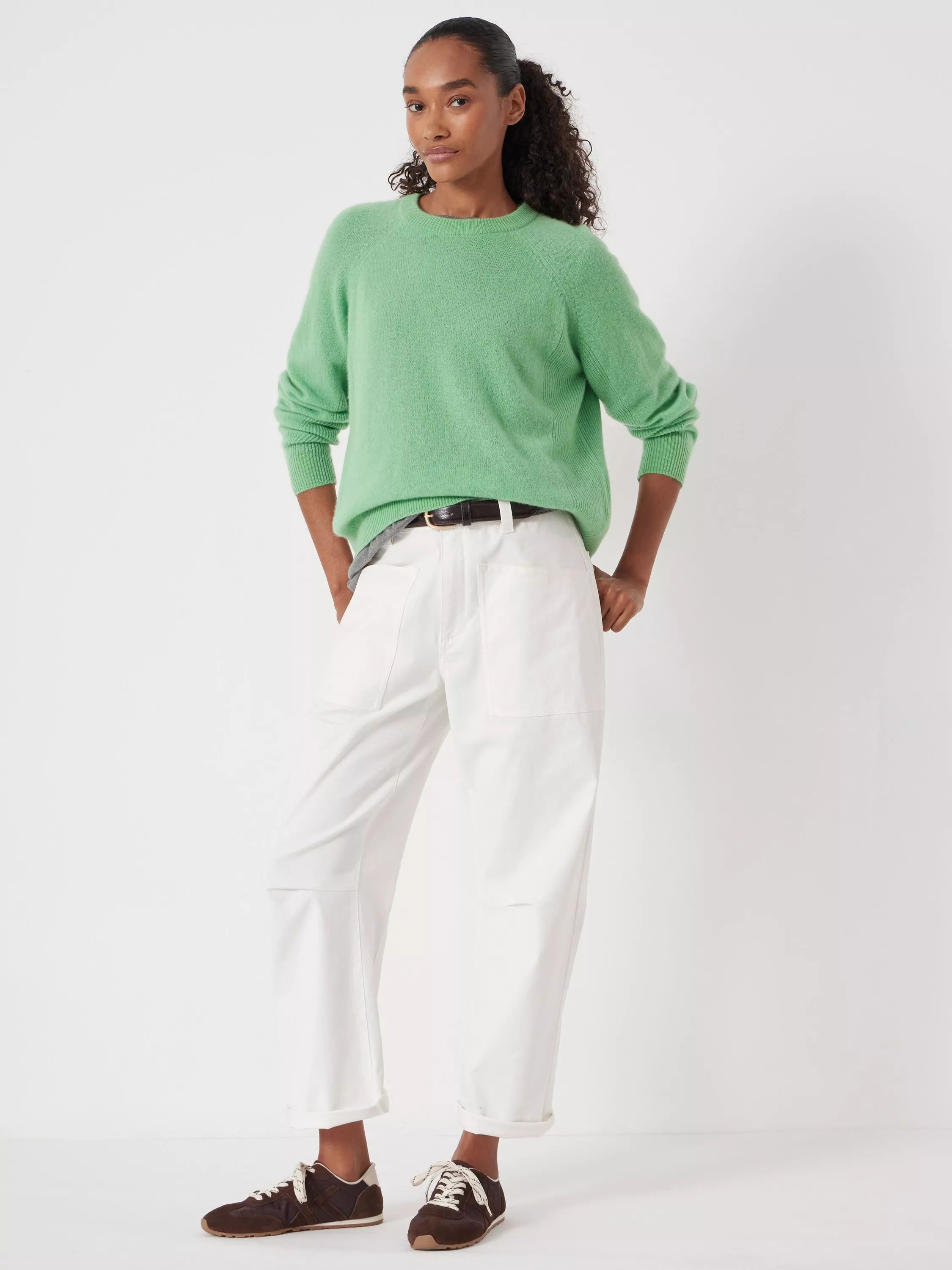 hush 자스민 캐시미어 블렌드 라운드 넥 점퍼 Jasmine Cashmere Blend Round Neck Jumper Apple Green 114227070