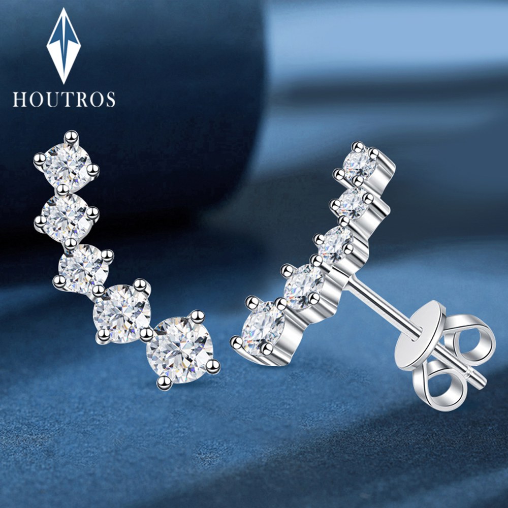 925 다이아몬드 컬러 GRA 여성용 귀걸이 Moissanite 선물 보석 스털링