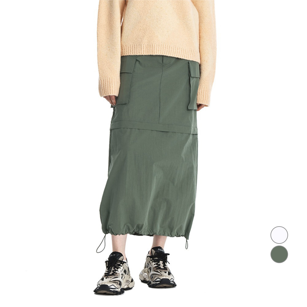 테이즈 여성용 버몬트 슬릿 포켓 롱 스커트 M Khaki