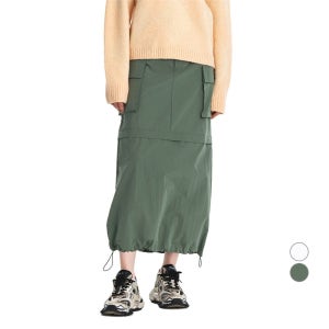테이즈 여성용 버몬트 슬릿 포켓 롱 스커트 M Khaki
