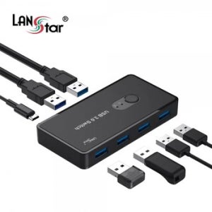 MG/ LANstar USB3.0 허브 4포트 투컴 선택기