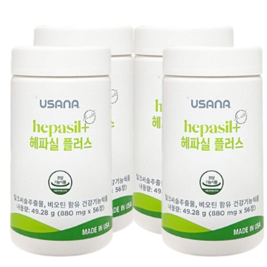 <b>유사나</b> 헤파실 플러스 56정 4병 간건강 밀크씨슬추출물 실리마린