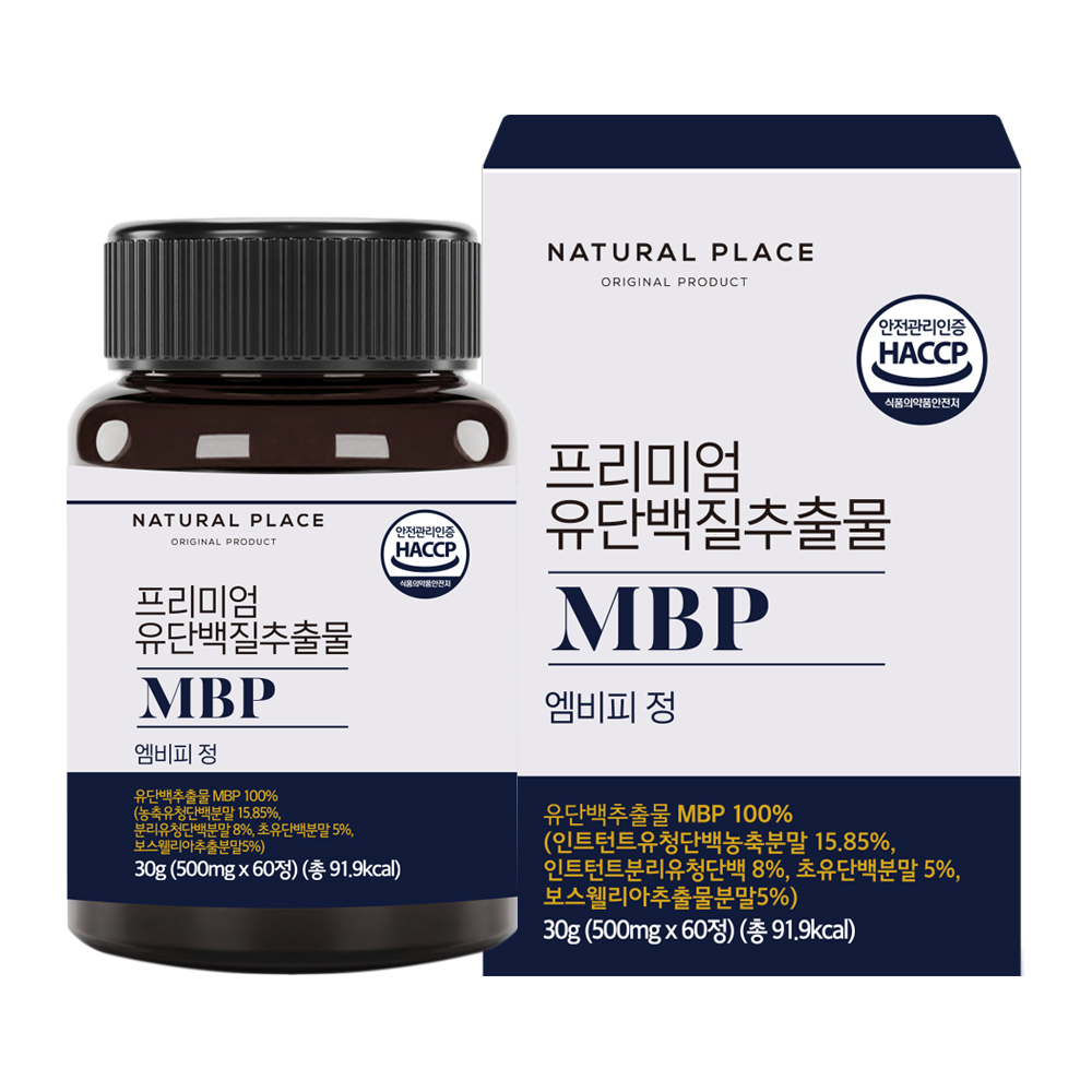 네추럴플레이스 프리미엄 유단백질 추출물 MBP 500mg x 60정, 3개
