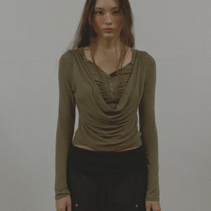 [아수라] LAYERED COWL T (KHAKI)