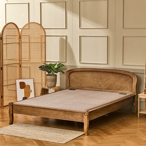 [현대의료기][Q]포그니처 라운드 황토흙침대 퀸(Q)+리프트테이블+전용패드 TV상품