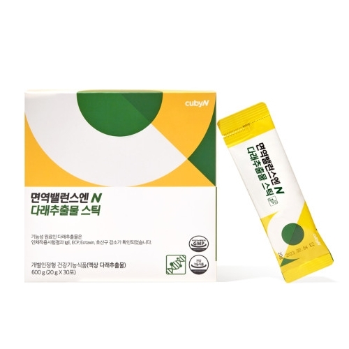 큐비앤 <b>면역</b>밸런스엔 다래추출물 스틱 20g x 30포, 1개