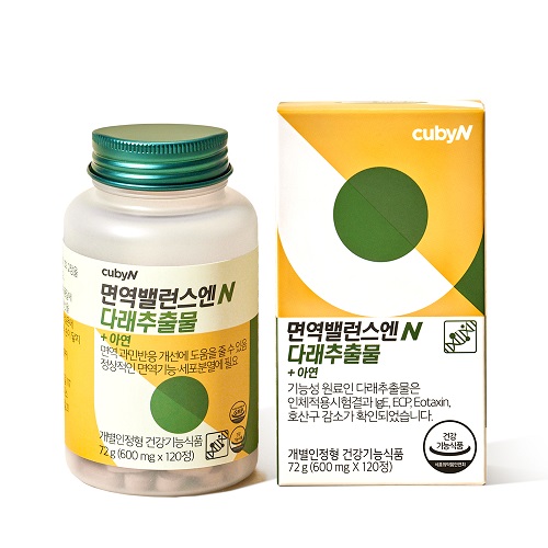 큐비앤 면역밸런스엔 <b>다래추출물</b> 600mg x 120정, 1개