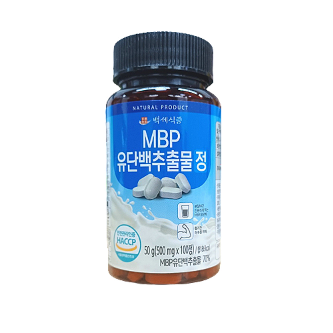 백세식품 MBP <b>유단백추출물</b> 정 500mg x 100정, 1개