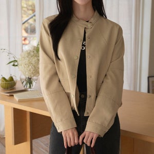 [특가] 바인 차이나넥 버튼 숏 자켓