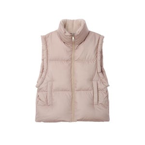 [아떼바네사브루노]  라이트핑크 리버시블 구스 다운 패딩 베스트 VLJU3D443P1