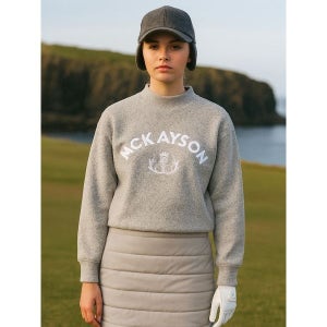 [맥케이슨]  여성 빅 로고자수 플리스 맨투맨 그레이 MCW4TN714GRE