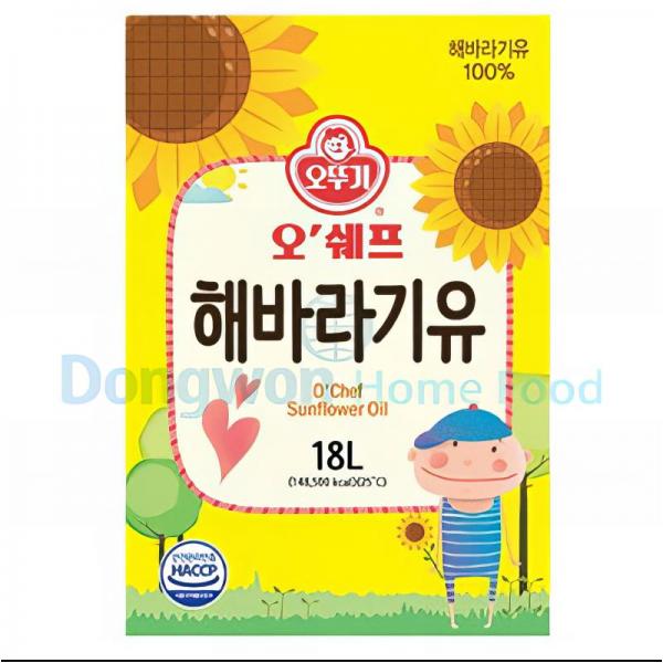 오뚜기 오쉐프 <b>해바라기</b>유 18L, 1개
