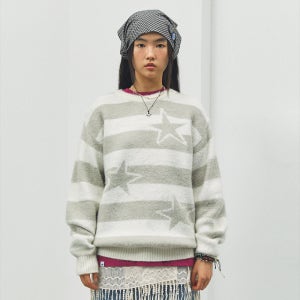 [카비시] BRUSHED STAR KNIT SWEATER IVORY(CV2FFUK600A)