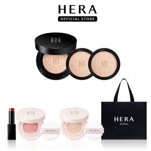 헤라 [미니쿠션증정/빠른배송] 블랙쿠션 파운데이션 디럭스(본품*1개, 리필*2개) + 추가사은