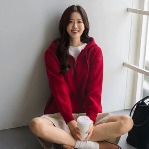 [SET15%][보풀제로] 하프집업 후드 니트 + 워린 버뮤다 핀턱 골덴 팬츠