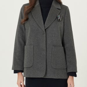 [기비] 브로치 울 캐시 자켓 GY24W1FRJ7395