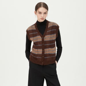 [키이스] 모헤어 체크 니트 베스트 KE25A4FRV8187