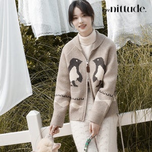 엔니튜드 25FW 울 블렌드 코위찬 집업 재킷 여성용 TV상품