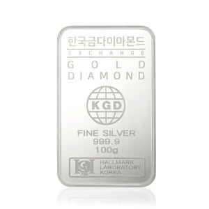 한국금다이아몬드거래소 [한국금다이아몬드] 투자용 실버바 AG 100g 999.9 은투자 은시세
