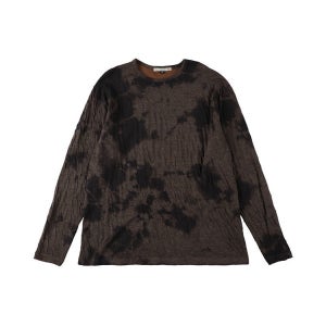 수주산 블랙 듀얼 레이어드 울 코튼 저지 롱 슬리브 티셔츠 2075WC-010