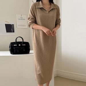 아리아 링클 주름 원피스 (오픈카라 ver.)