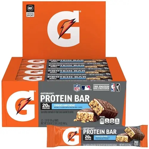 <b>Gatorade</b> 유청 <b>단백질</b>바 쿠키앤크림 80g 12개입