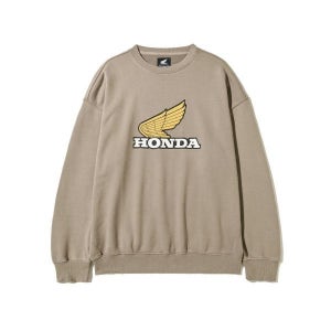 HONDA MOTORCYCLE Vintage Logo Sweat Shirt Brown