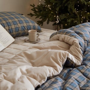 노튼클래식 40수 순면 체크 항균 옥수수솜 극세사 차렵이불 -3컬러(SS/Q/K)