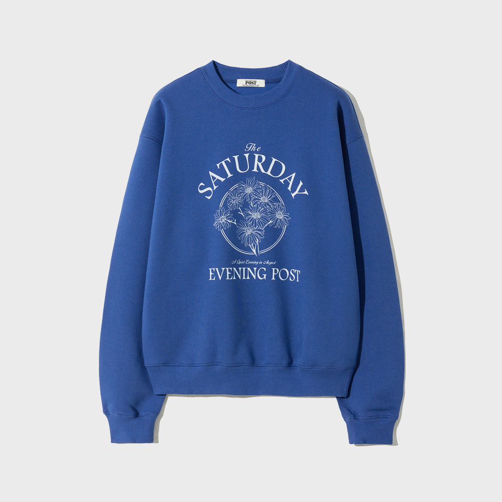 [더 새터데이 이브닝 포스트] Daisy Graphic Sweat Shirt Blue