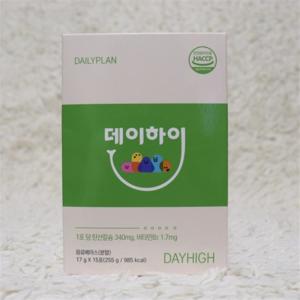 데일리<b>플랜</b> 데이하이 초코파우더스틱 탄산칼슘 <b>비타민B2</b> 성장기필수<b>비타민</b> 1박스