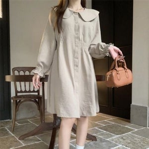 [기타] 심플한 베스트 빅카라 언밸런스 밴드라인미니드레스 (WFK22VA)