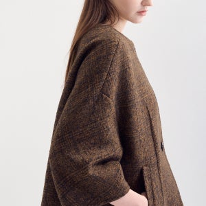 [LANVIN COLLECTION] 램스 울 블렌드 칼라리스 자켓 / LC2F9WOT745W_BR