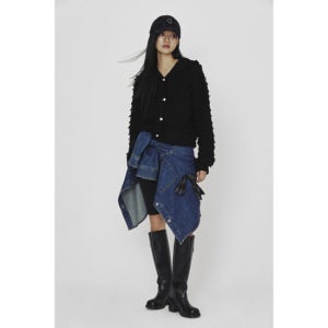[럭키슈에뜨][LUCKY CHOUETTE][Holiday Edition] Loop Tissue Hoodie Knit Cardigan (black)(LFWCS25010BKX)