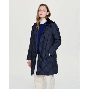 헤지스 여성 니트후드 롱 구스 다운 점퍼 HSJU5D012BK