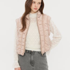 [질스튜어트 뉴욕 여성] 베이지 포켓 구스다운 패딩 베스트점퍼 JSJU5D130I3