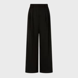 [지컷] 스트라이프 투 턱 와이드 팬츠_블랙 7255430102