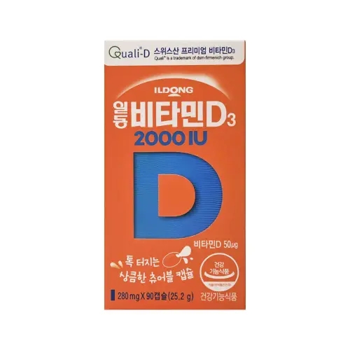 일동제약 <b>비타민D3</b> 2000IU 280mg x 90캡슐