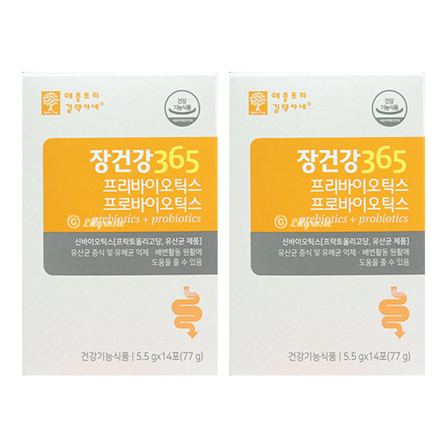 <b>애플트리김약사네 장건강365 프리바이오틱스 프로바이오틱스</b> 5.5g x 14포, 2개