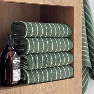 [테리파머] 핀스트라이프 고중량 200g 호텔수건 5장