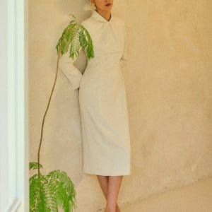 TIFFANY tweed dress_Ivory
