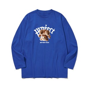 btls09 과연 곰이 귀여울까 그래픽 로고 긴팔티셔츠