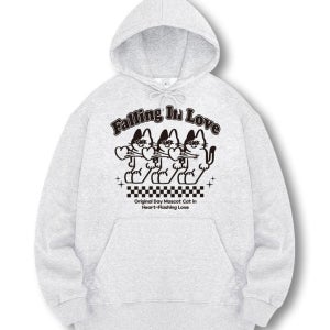 기모선택 심쿵 고양이 후디 후드 티셔츠 OIA_0364